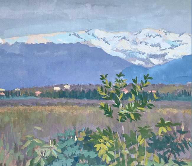 水粉画滴水破色法