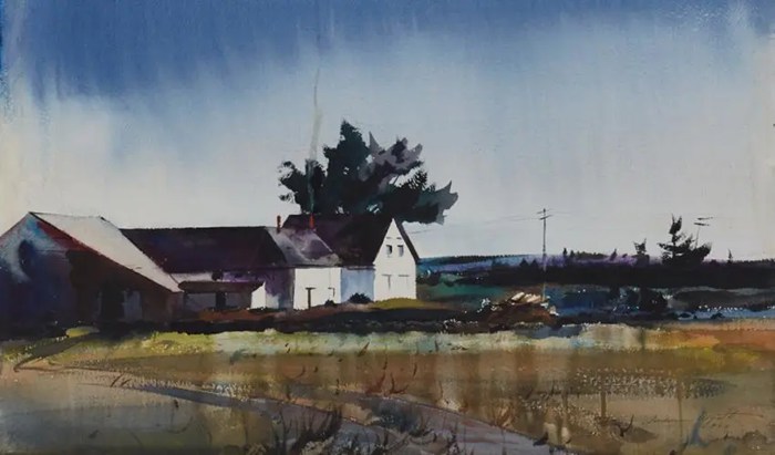 水彩画之干画法